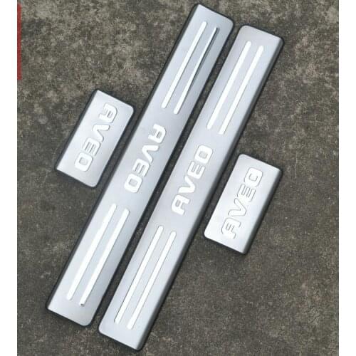 High quality stainless steel Scuff Plate/Door Sill Protector Sticker Car Styling For 2011-2014 AVEO 4pcs/set