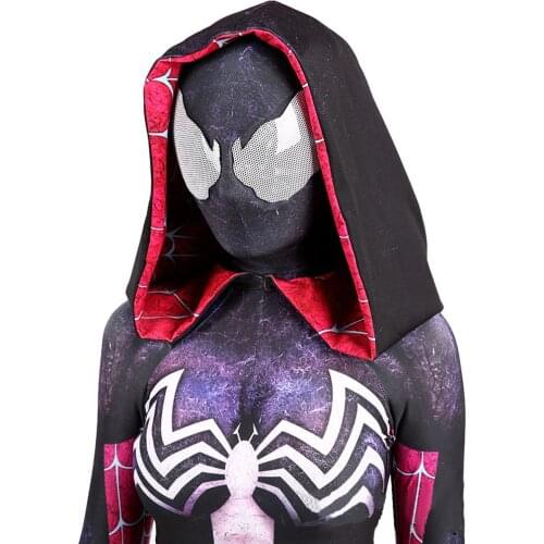 Girls Gwen Stacy Cosplay Costume for Halloween Costume Gwen Zentai Superhero Bodysuit Suit Jumpsuit & CloaK for Women/Female
