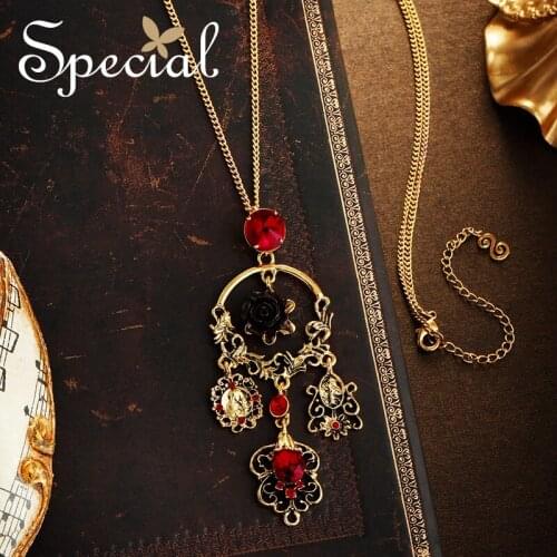 The Special New Fashion vintage Baroque Chic flower long necklace sweater chain pendant for women ,S1992N