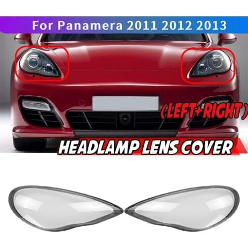 1 Pair Left+Right for -Porsche Panamera 2010 11 12 2013 Car Headlight Lens Cover Lamp Shade Front Auto Light Shell