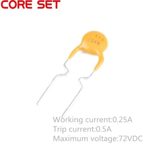 10PCS 72V 0.25A 250MA PPTC Resettable Fuse RXEF025 XF025 Pitch 5mm