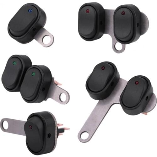 12V Motorcycle Scooter LED Headlight Handlebar Light Headlamp Adjustable Mount Waterproof On Off Switch with Indicator Universal