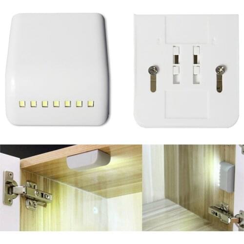 2PCS 7LED Portable Wireless Cabinet Night Light Motion Sensor PIR Sensor Closet Under Lamp Universal Inner Hinge Wardrobe Light