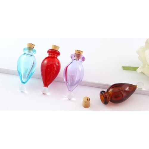 2PCS Water Drop Murano Glass Essential Oil Vial Ball Aroma Vials Pendant Perfume Bottle Pendants keepsake bottle Pendants