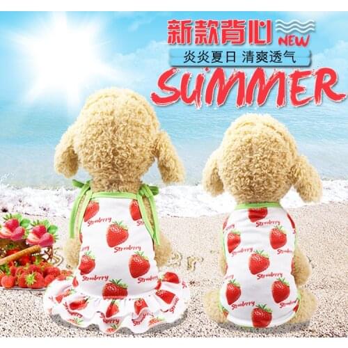 2019 Pet Dog Strawberry Wedding Dress Puppy Princess Lovely Clothes Cloth for Small Dog Chihuahua Yorkshire Spring & Summer