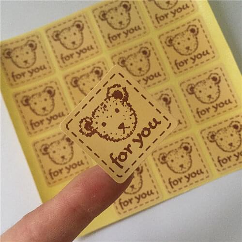 320 pieces of bear for you sealing stickers square cartoon cute decorative stickers stickers