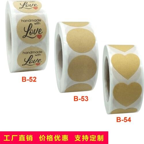 500pcs Vintage Kraft Paper Stickers Handmade With Love Thank You For The Stickers Scrapbook Gift Stationery Label Stickers
