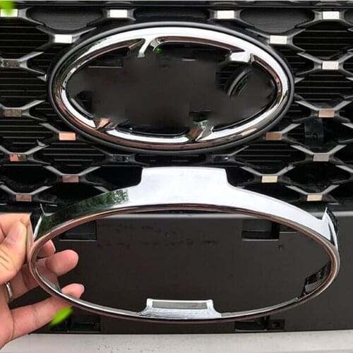 ABS Chrome and Cabbon Fibre For Hyundai Kona Encino 2018 2019 Accessories Car Styling Car Front Frame Decoration Cover Trim 1pcs