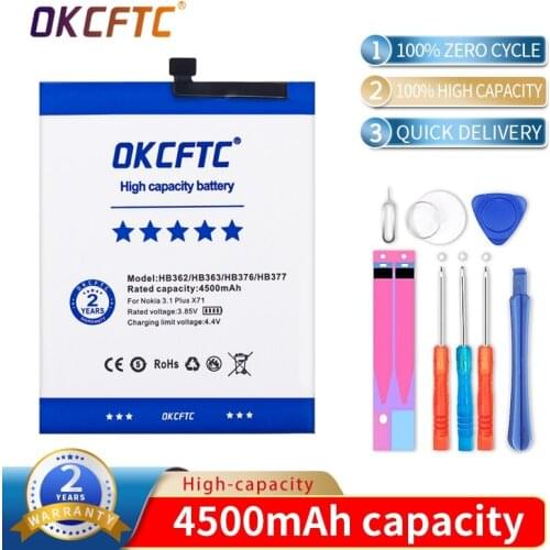 HB377 HB376 HB362 HB363 4500mAh Battery for Nokia 3.1 Plus X71 Smartphone Batteries