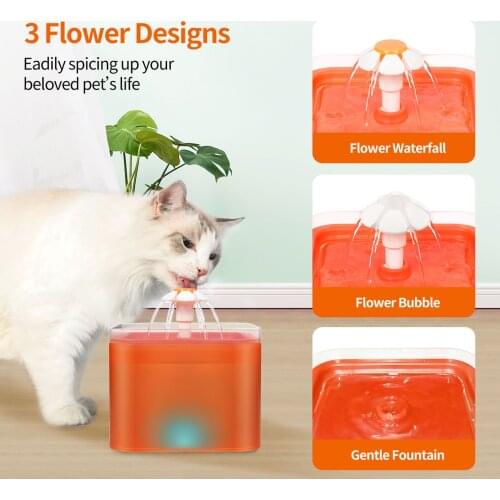 2L Automatic Cat Water Fountain LED Electric Mute Water Feeder USB Dog Pet Drinker Bowl Pet Drinking Dispenser For Cat Dog