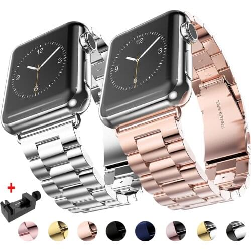 Stainless Steel Band For Apple Watch Series 6 SE 5 4 3 42mm 38mm 40MM 44MM Metal Watchband Bracelet Strap for iWatch accessories