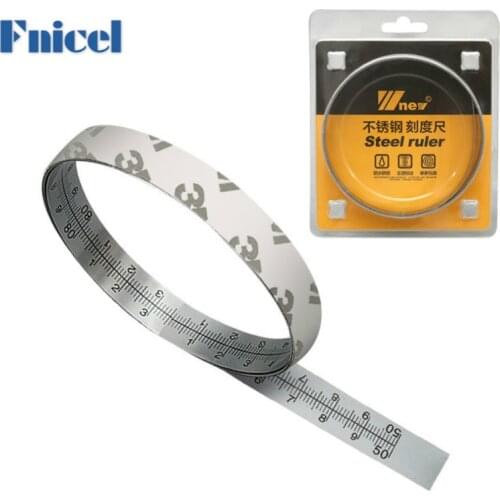 Bidirectional Self Adhesive Miter Saw Track Tape Stainless Steel Measure Backing Metric Steel Ruler Tape Measurements