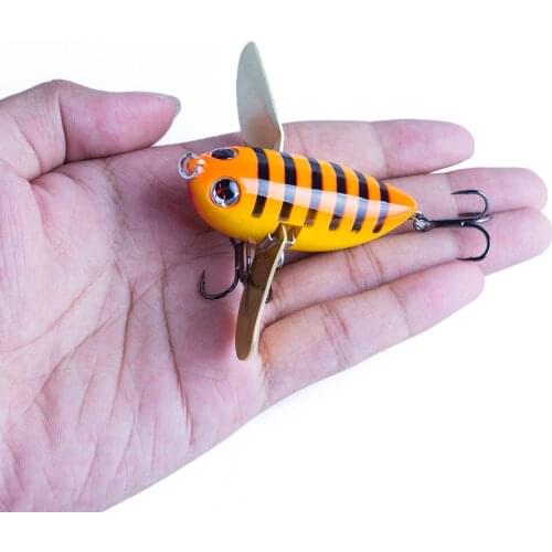 Topwater Simulation of Cicada Fishing Lures 58mm 12.5g Popper Floating Hard Wobblers Bait Metal Blade Wings Artificial Lures