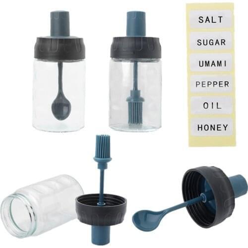 Condiment Jar Oil Bottle Glass Cruet Pepper Borosilicate Glass Spice Containers Seasoning Pots Condiment Jars Kitchen Tools
