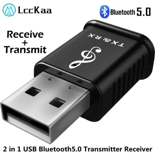 LccKaa 2 in 1 Bluetooth-compatible 5.0 Transmitter Receiver 3.5mm AUX Stereo Wireless BT5.0 Adapter For Wireless Earphone TV MP3
