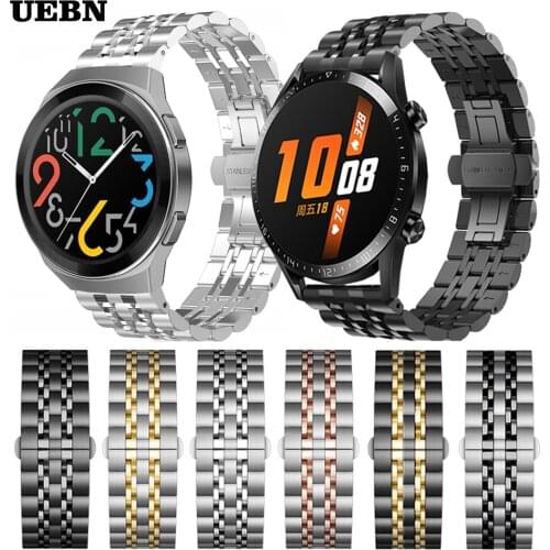 UEBN 20mm 22mm Metal Stainless Steel Strap for HUAWEI WATCH GT 2 42mm 46mm Band Bracelet for Honor Magic Watchbands