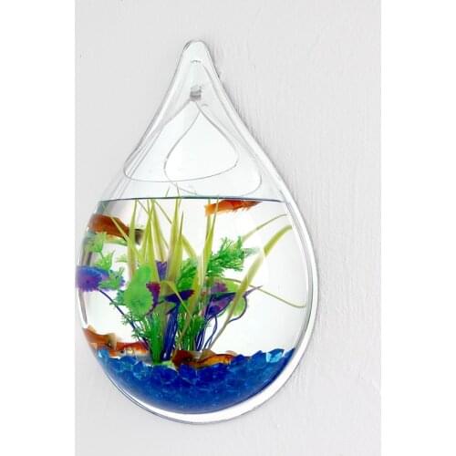 Aquarium Fish tank Wall-Mounted Mirror Fish tanks Small-scale Wall Hanging Vase Plant Fish Aquariums Diameter 24cm Wall decor