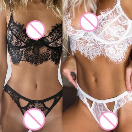 Newest Sexy Women Two Piece Stretch Lace Bra Set Underwear Suit Nightwear