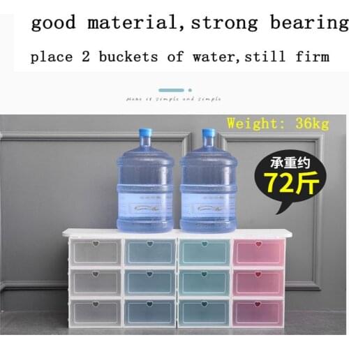 Transparent shoe box storage clear plastic drop front drawer pull stackable shoe hanger slipper hanging organizer hangers