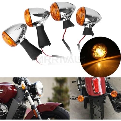 Motorcycle Front & Rear Halogen Turn Signal Lights Indicators Blinker Fit For Indian Scout sixty BOBBER 2014-2019