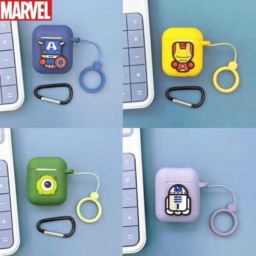 DIY Cartoon Earphone Case For Apple Airpods 1 2 Silicone Wireless Bluetooth Earphone Case Shell Charger Box With Hook