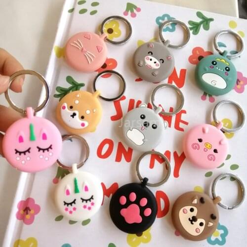 Cute Silicone Protective Sleeve For Airtag case Anti-lost Device Protective Sleeve Silicone Protective keychain