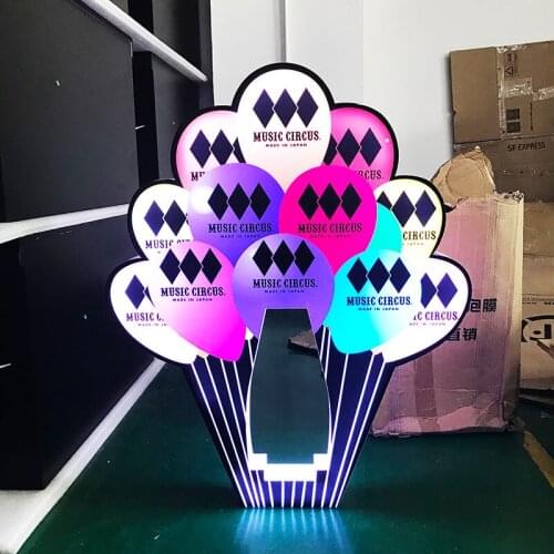 Modern balloon led wine bottle acrylic spoons and forks display glorifier bottle presenter