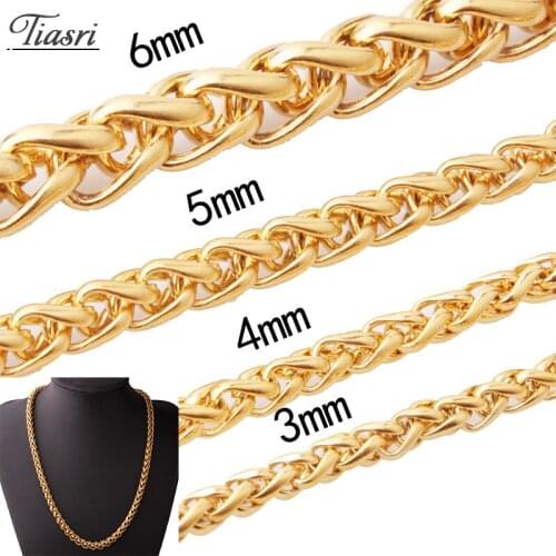 Tiasri Gold Color Bohemian Style Necklace Bracelet For Men Women 316L High Quality Stainless Steel Chain Jewelry Gift Wholesale