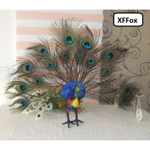 Creative real life peacock model foam&feather peacock bird doll gift about 40x50cm d0053