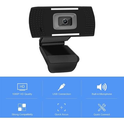 Webcam with Microphone for Desktop Laptop 110-degree Wide Angle Webcam 1080P HD USB Computer Web Camera for PC Zoom Skype Video