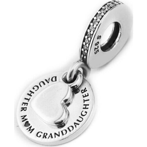 S925 Sterling Silver Jewelry Grand Daughter Dangle Charm Bead Mid-Autumn New Style DIY Jewelry Fit for Silver Charm Bracelet