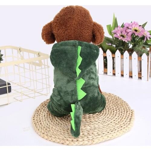 Funny Dinosaur Halloween Pet Dog Costumes Winter Warm Dog Clothes For Small Dogs Soft Fleece Pet Cat Clothing Puppy Coat Jackets