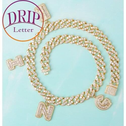 10MM Custom Name Cuban Necklace Gold Color Hip Hop Women Jewelry