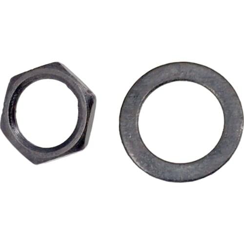 2 Set Electric Guitar Jack Output Socket Nuts with Washers 9mm Silver+Black