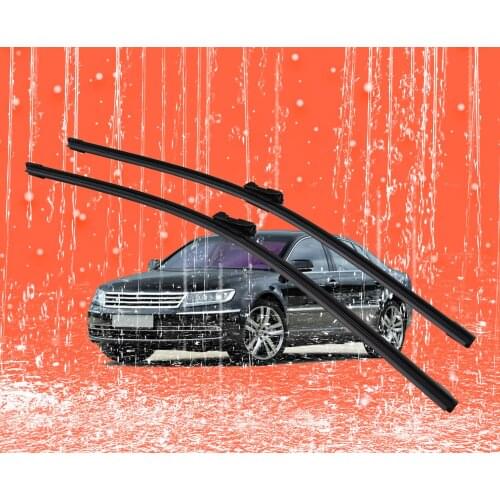 2 pcs Front Windshield Bracketless Wiper Blades Set 22"+22" Fit for VW PHAETON ONLY PUSH BUTTON STYLE CLIP
