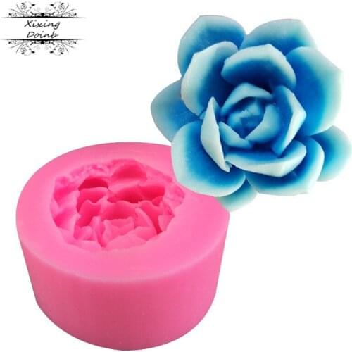 Xixing 3D beautiful flower shape silica gel mold DIY mold cake decoration tool chocolate sugar turned plaster mold
