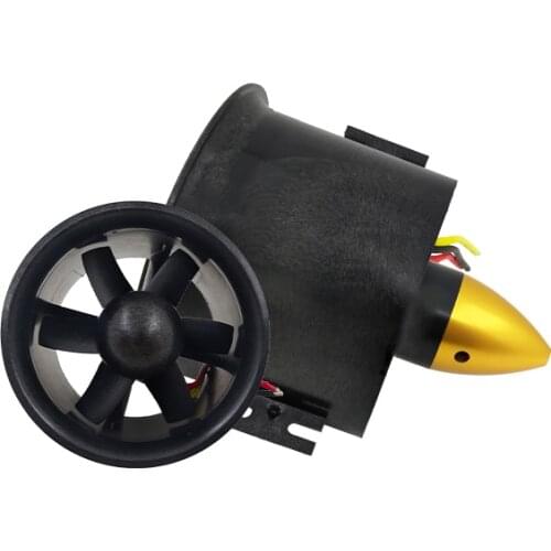 70mm Duct Fan Unit with 3000KV 6 Leaves Brushless Outrunner Motor for RC EDF Jet AirPlane