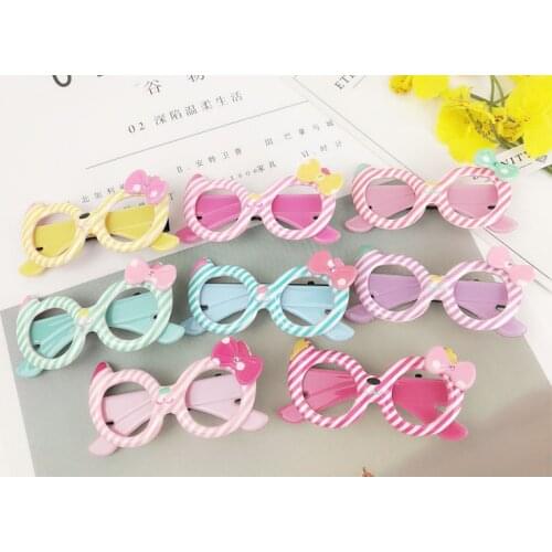 Pet Cats Grooming Accessories Clips Acrylic cartoon glasses Pet Dog Cat Hair bow Hairpin Headband Accessories 10PCS/lot