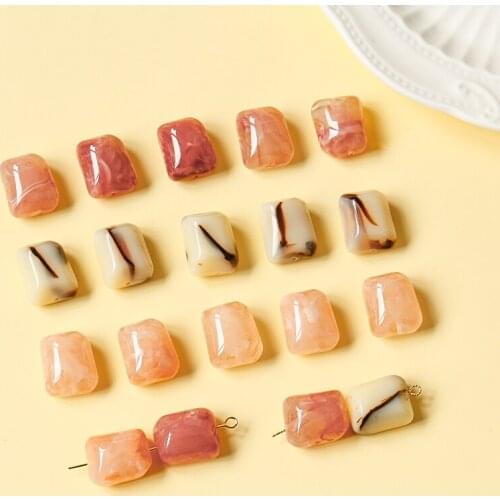 Cherry blossom pigment mixed with variegated resin beads DIY handmade earring accessories without ear stud material