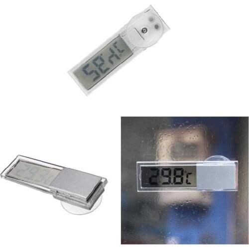 Car Thermometer Osculum Type Celsius Fahrenheit LCD Digital Temperatures Meter Suction Cup For Indoor Outdoor Free Temperature H
