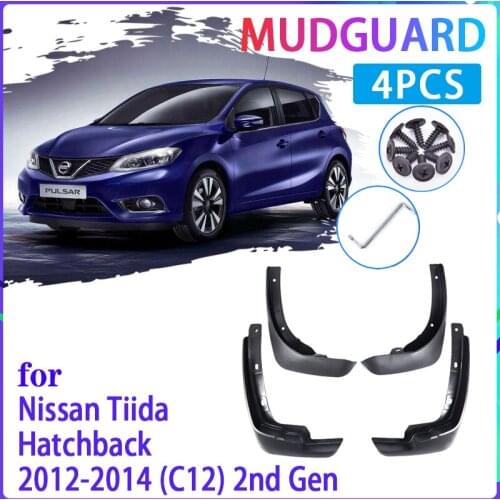4 PCS Car Mud Flaps for Nissan Tiida C12 Hatchback 2012 2013 2014 Mudguard Splash Guards Fender Mudflaps Auto Accessories
