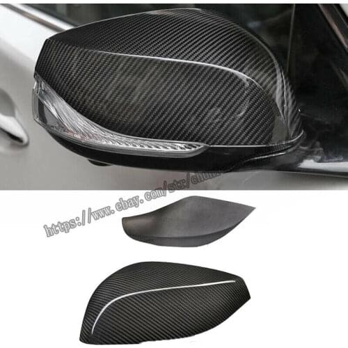 For Infiniti Q50 2016 2017 2018 Real carbon fiber Look Side Door Mirror Cover 2X