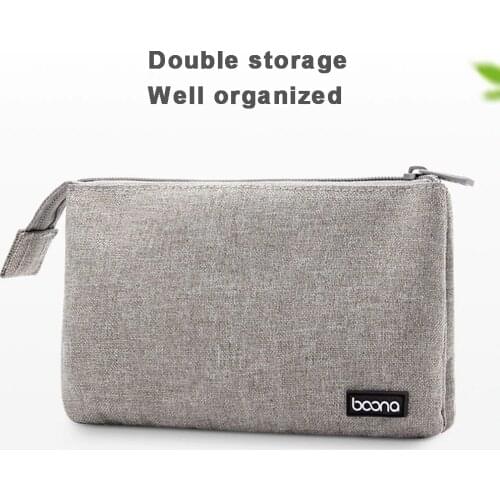 Double Layer Electronic Accessories Storage Bag Mobile Phone Bag Pouch Cellphone Powerbank Wallet Travel Portable Case