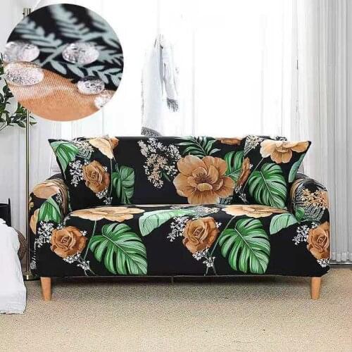 Stretch Sofa Cover Elastic 2/3 Seaters Couch Cover Bezug Slip Cover Flowers Printing For Living Room Office Decoration