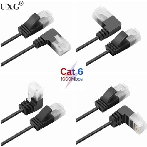 Cat6 Ethernet Cable RJ45 Right Angle UTP Network Cable Patch Cord 90 Degree Cat6a Lan Cables for Laptop Router TV BOX RJ45