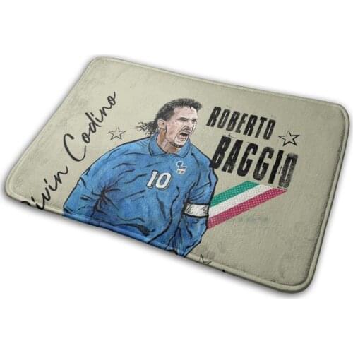 R.baggio-Il Divin Codino Mat Rug Carpet Anti-Slip Bedroom Entrance Door Mat Il Divin Codino Roberto Baggio Baggio Italian Italy