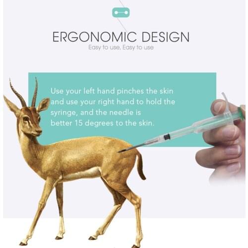 100PCS ISO 11784/785 FDX-B Pet Animal Mini Microchip Glass Tag with Implanter Dog Chip Dog Identification Animal Chip Needle