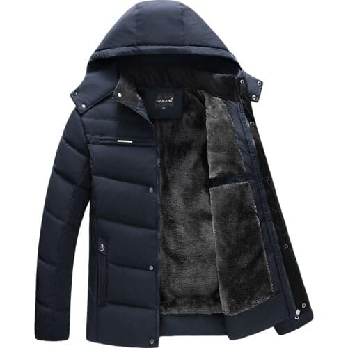 Men Coats 2021 Winter Jacket Men Thicken Hooded Waterproof Outwear Warm Coat Fathers' Clothing Casual Mens Overcoat