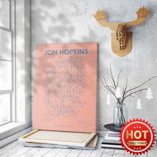 Jon Hopkins Music Solid Geometry Retro Wall Picture, Jon Popgun Presnts Gallery Exhibition Art Prints, Home Decor Wall Stickers