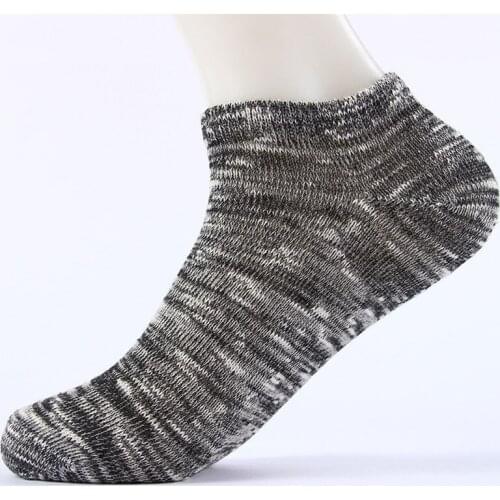 YRRETY Men Winter Casual Short Socks Cotton Ankle Summer Spring Autumn Black Gray 1 Pair Unisex Comfortable Stripe Breathable